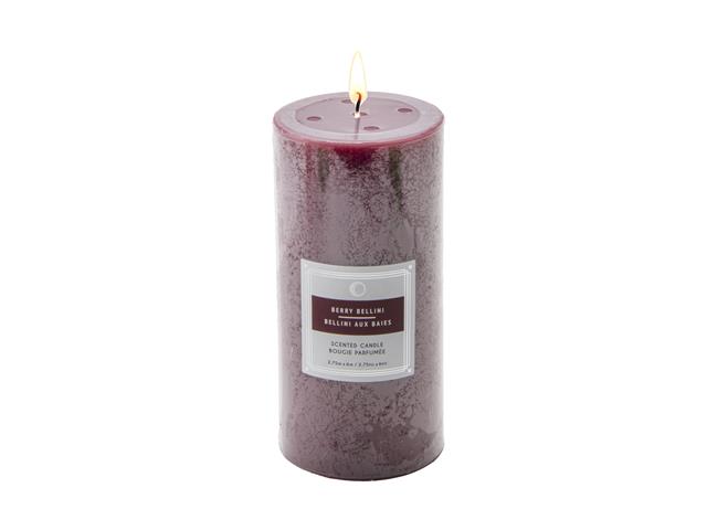 2.75" X 6" SCENTED PILLAR CANDLE (BERRY BELLINI) (6/DISP)